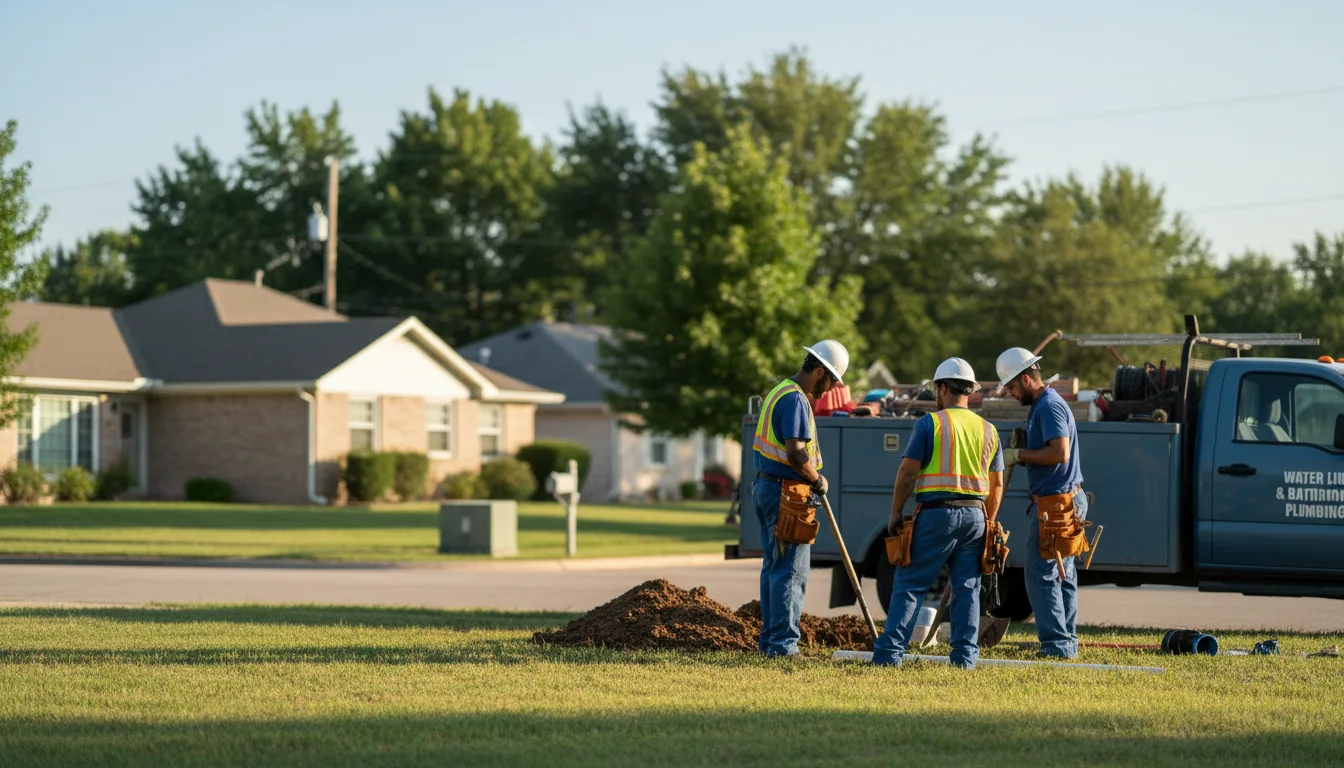 Residential water line and bathroom plumbing service in White, GA